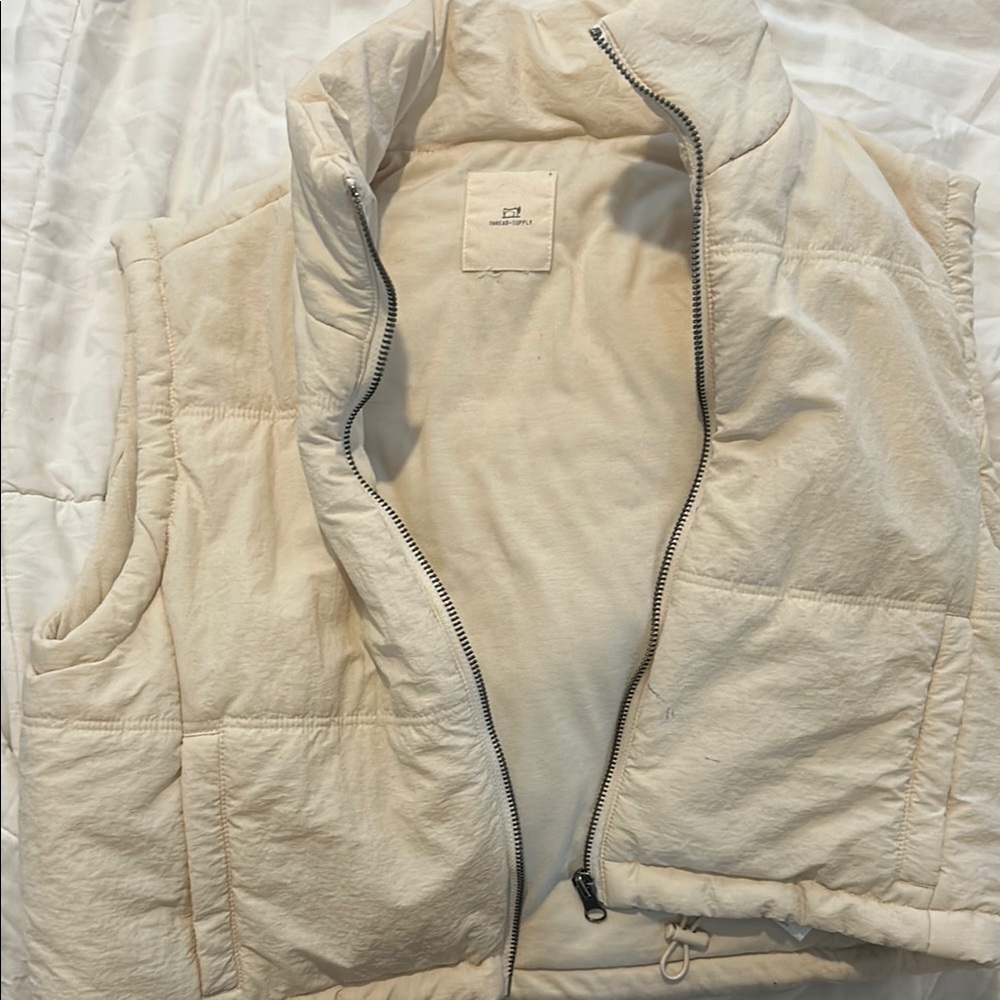 Cream Quilted Women's Vest